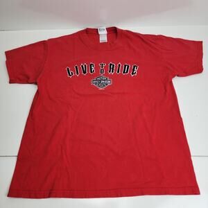Harley-Davidson 2005 Live To Ride Red Dual Sided Short Sleeve Tee Men's Size L
